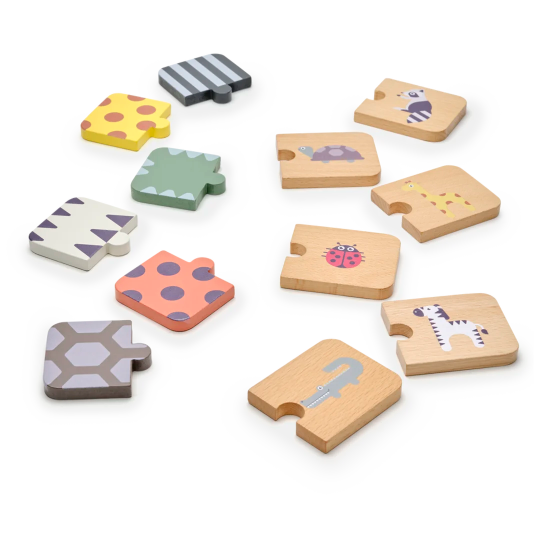 Puzzle with Wild Animals Pattern