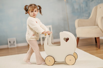 Luxury doll stroller off white