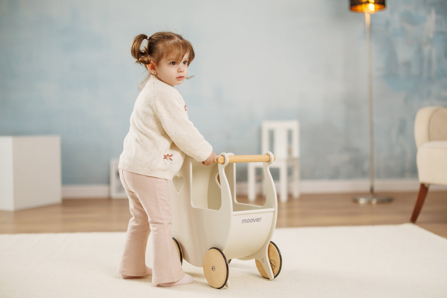 Luxury doll stroller off white
